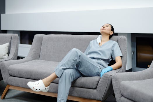 a healthcare professional showing signs of fatigue