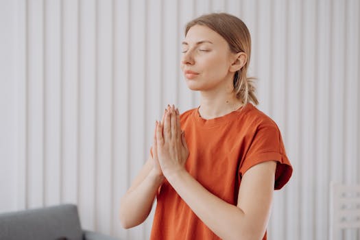 Image of a healthcare worker practicing mindfulness